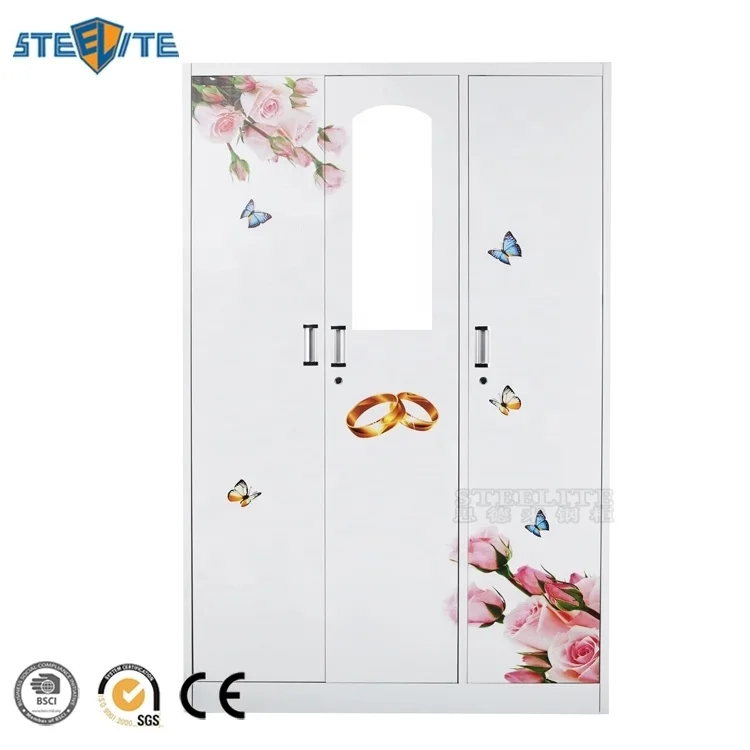 Powder coated steel chinese wardrobe waterproof almirah designs wardrobe