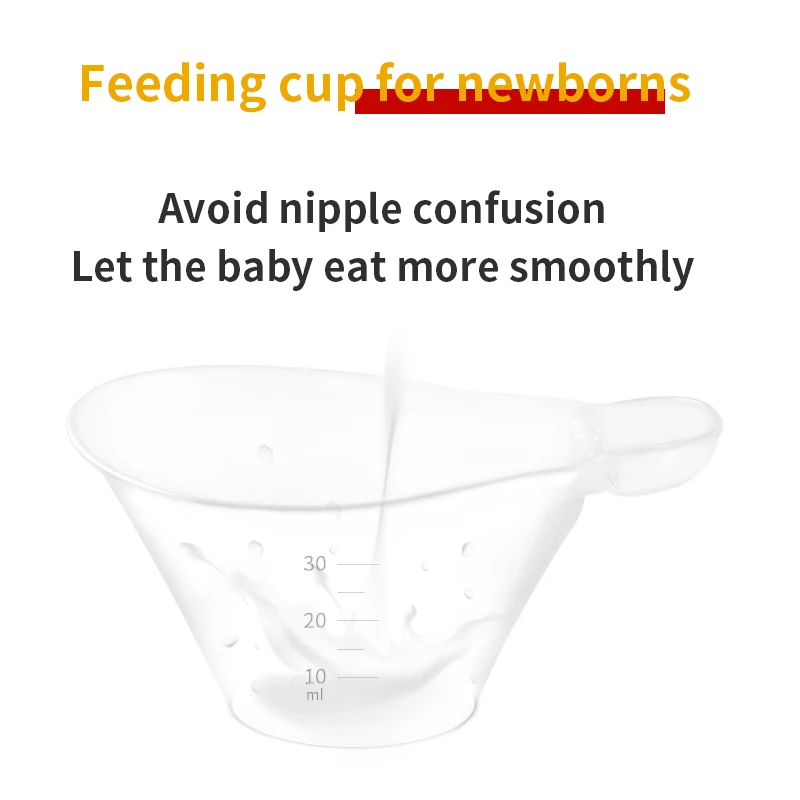 Transparent 30ml BPA Free Baby Feeding Cup Reusable and Easy-Clean Baby Accessories for Breast Milk or other Liquid Food Feeding