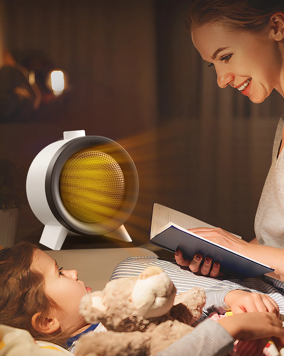 2023 Hot Selling 1000W Portable Mini USB Bladeless Office Household PTC Ceramic Electric Fan Heater