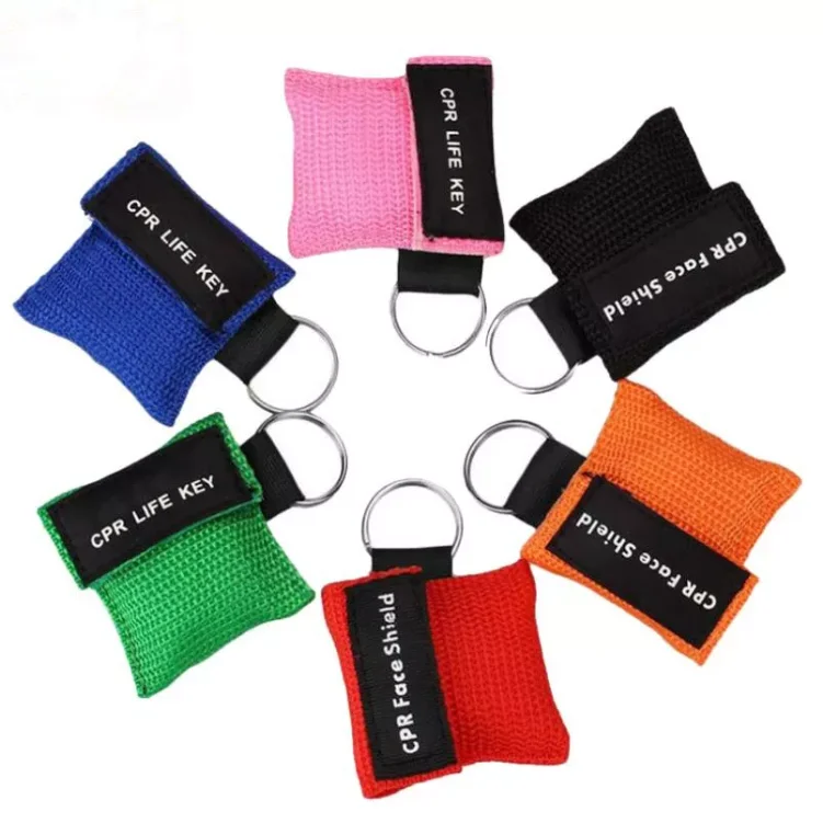 oripower CPR mask pocket key chain emergency face shield with one-way valve breathing for first aid training gift