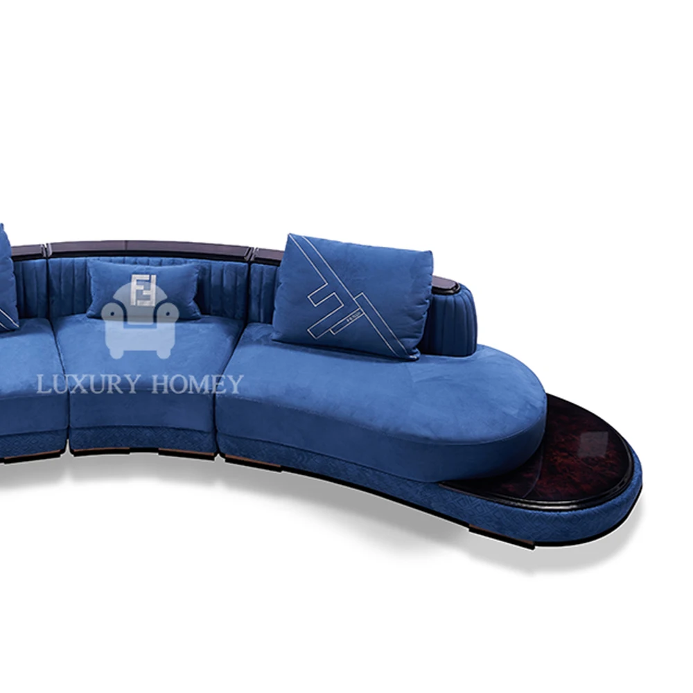Modern Luxury Nordic Velvet Fabric Sofa Boucle Curved Lobby Sectional Sofa Set Living Room Lounge Sectional Corner Floor Sofa