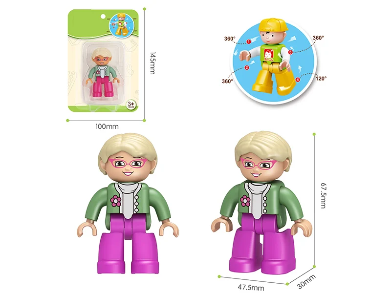 Hot Sale Educational Building Block Toy Plastic Children Diy Assemble Building Block Toy Cartoon Dolls Action Toy