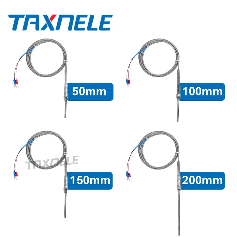 Термопара J-типа из нержавеющей стали, зонд термопары 100 мм, 200 мм, 2 м, длина провода кабеля, термопара типа J, датчик температуры