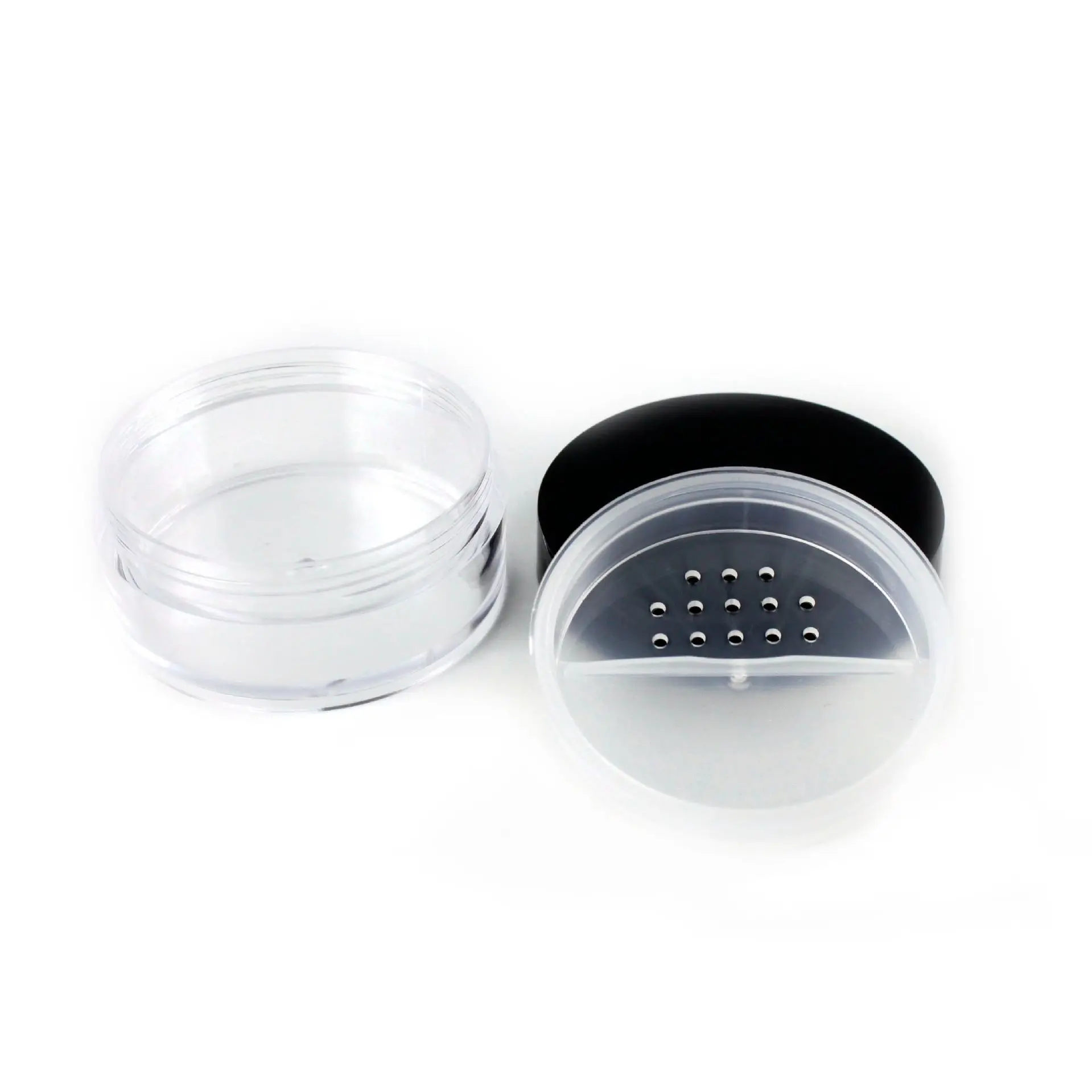 
Free sample Cylinder empty 5g ps plastic jars eye shadow loose power travel sifter plastic blush container smetic powder jar 