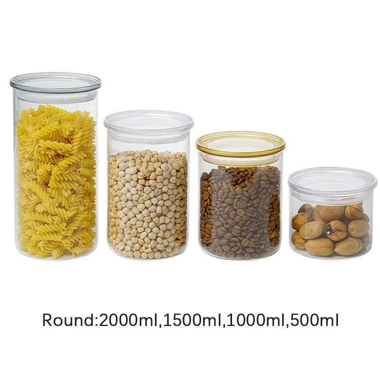 Квадратная канистра IKOO из боросиликатного стекла кофейный чай и сахар с прозрачной крышкой