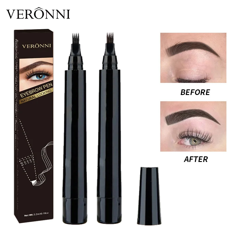 Natural Eyebrow Shape 3D Microblading Eyebrow Pencil Waterproof Fork Tip Eyebrow Tattoo Pencil Long Lasting Liquid Eye Brow Pen