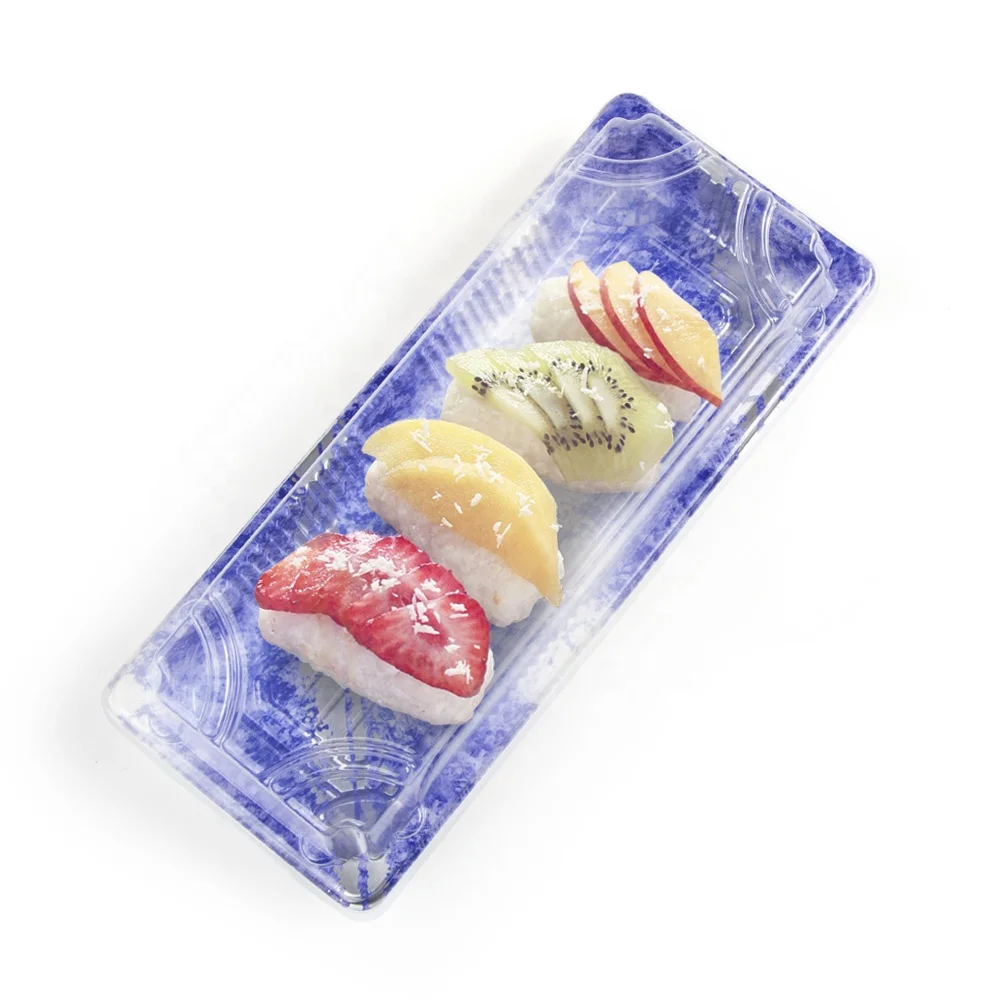 EPK new products sky blue printing Japanese sashimi sushi packaging box tray