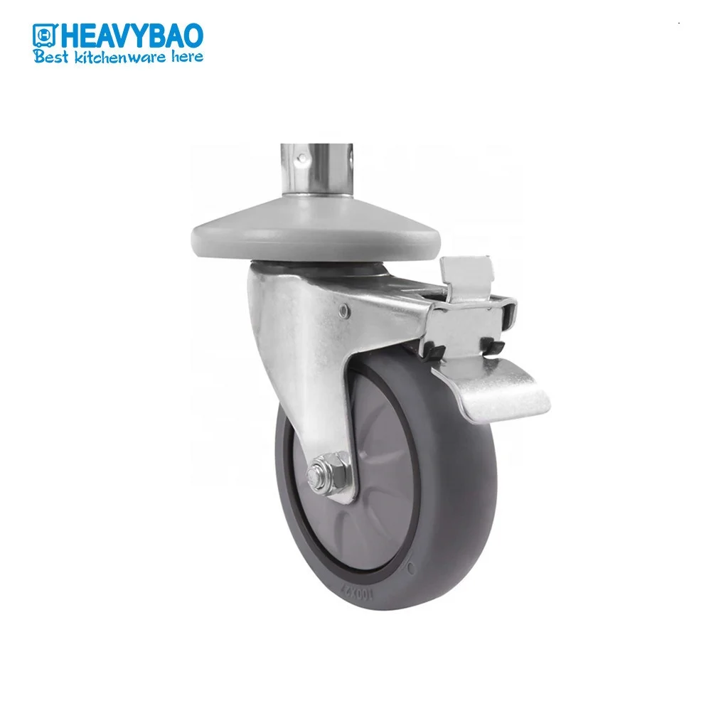 Heavybao Hotel Kitchen equipment 2 Tiers Round Tube  types of Service Trolley Without Handle