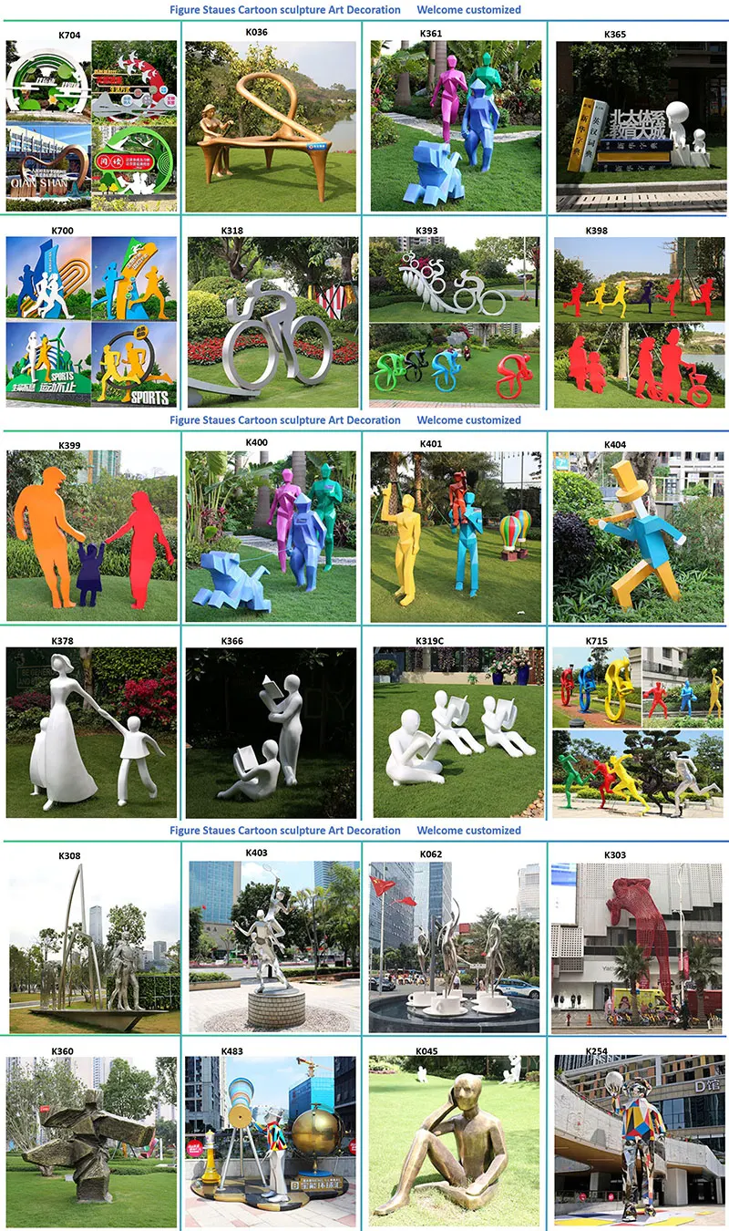 K002 Film band garden ornaments and statues abstract modern decorative metal kinetic resin kinetic sculpture outdoor decoration