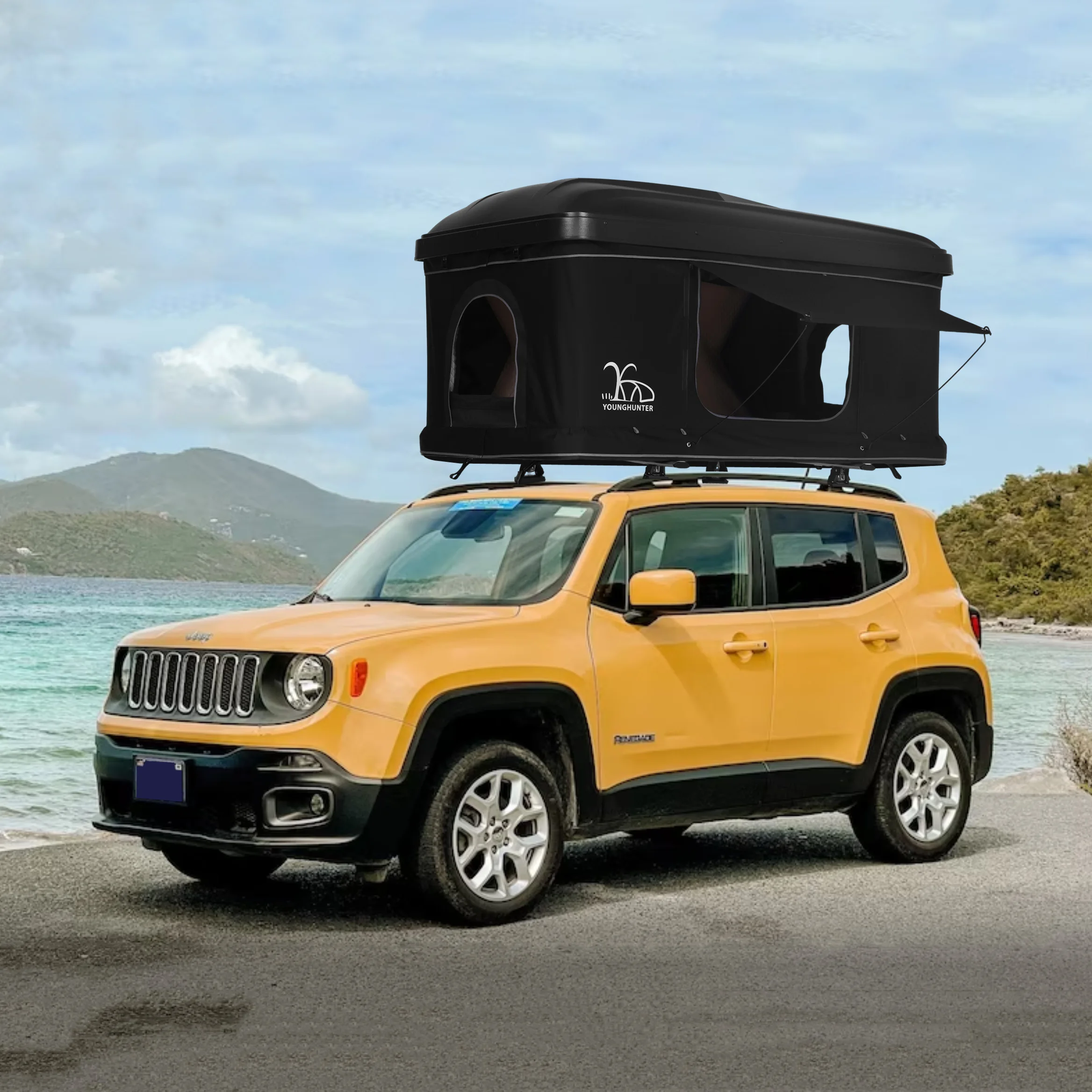 2021 New outdoor camping pop up foldable hard shell vehicle open SUV hardtop roof top tents car