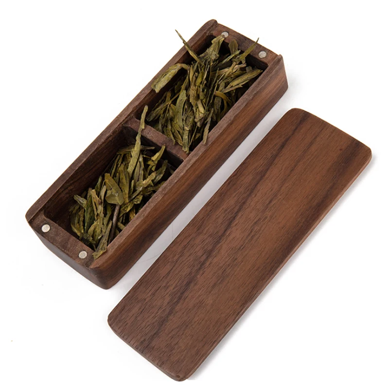 High quality professional walnut wooden gift box with magnet lid wooden tea box