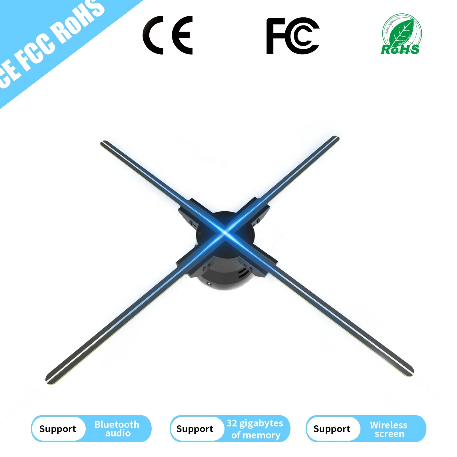 80cm Android OS Advertising Display 3D Hologram Fan Display Holographic Projector 3D Hologram Fan