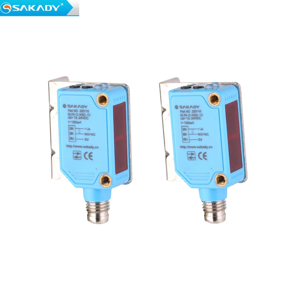 Sakady infrared photoelectric sensor 12-24V reflector type/red Led reflector backreflection sensor/diffuse reflector type /Ip65