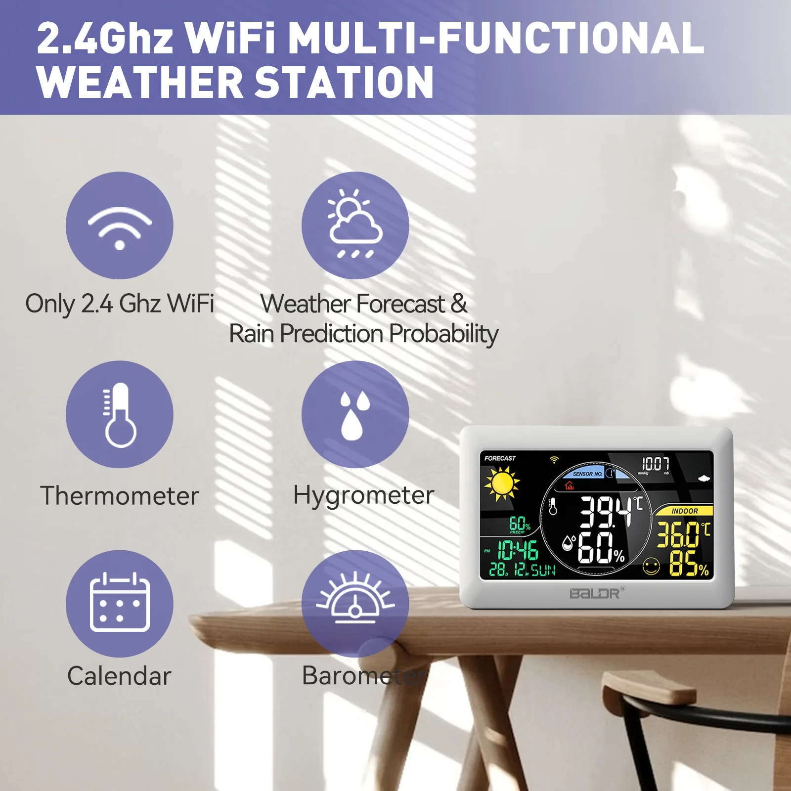 Цифровая Wi-Fi метеостанция точный концентратор прогноз погоды подключение к Интернету для улицы и помещений