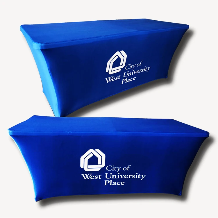 Custom design 4ft 6ft 8ft stretch table cover trade show rectangular fitted spandex tablecloths