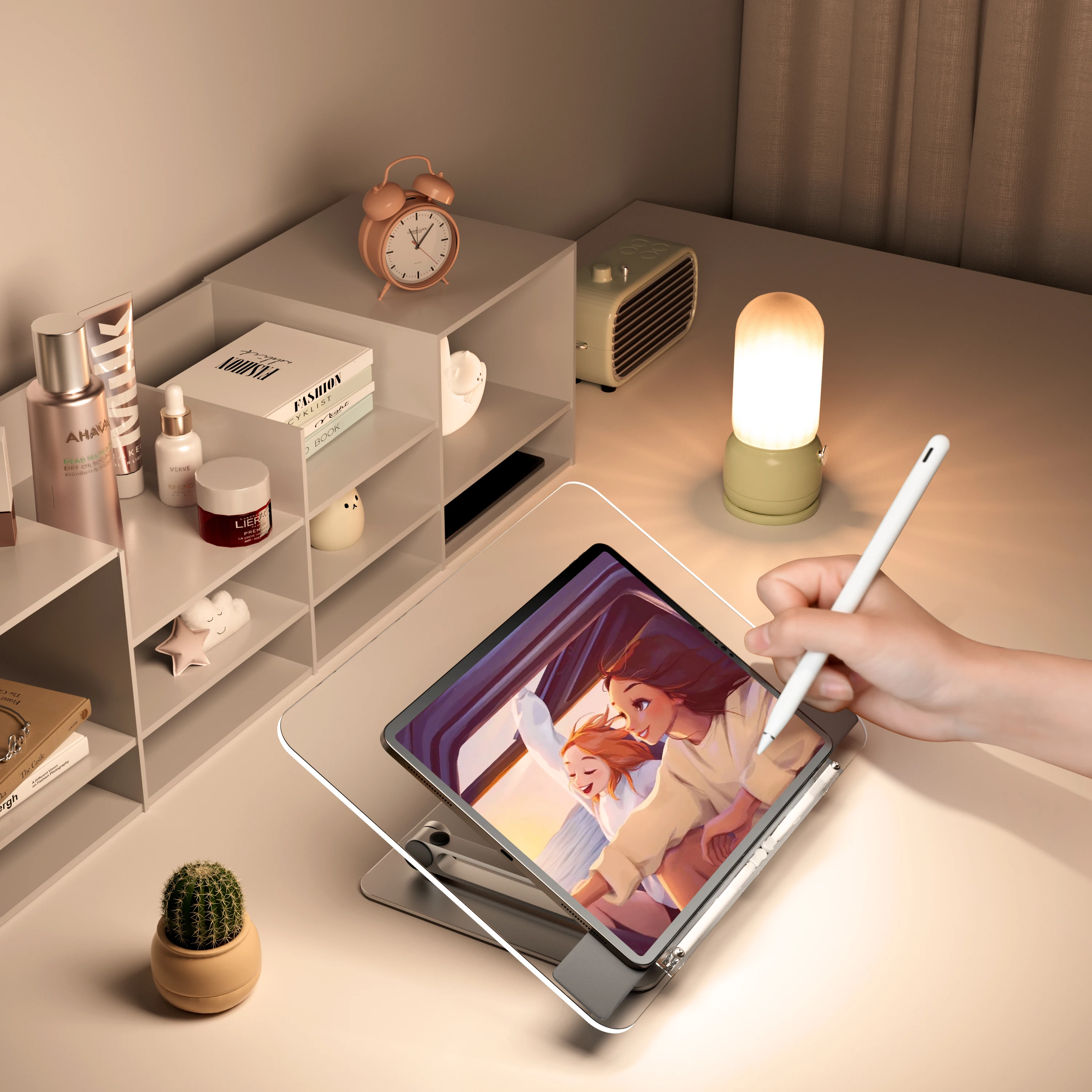 UPERGO Design Ergonomic Multi Functional Angles Adjustable Folding Portable Acrylic Handsfree Book Stand For Reading Cook