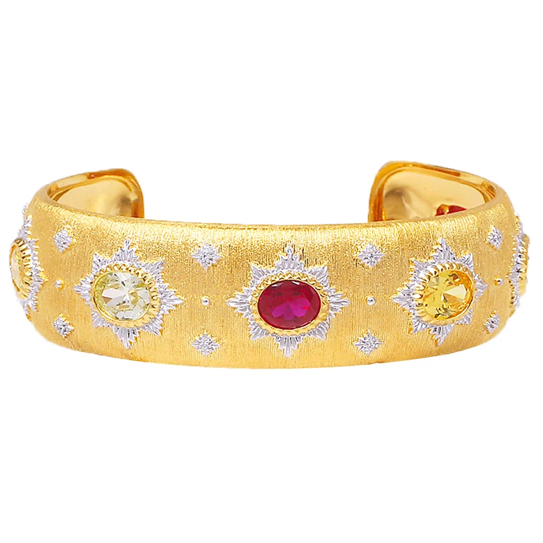 Luxury Italian Bangles Design Gold Plated Designer Gems Jewelry Famous Brands Cuff Bracelets