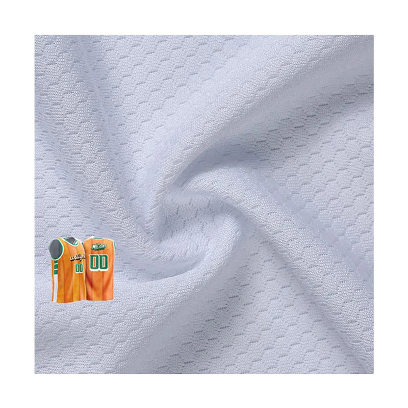 Сублимационная цифровая печать Атлетическая сотовая Шестигранная 100% полиэфирная ткань для спортивной одежды