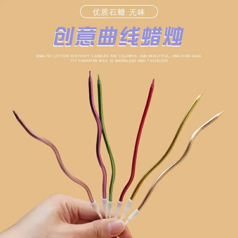 Hot selling factory direct sales Happy Birthday Instagram style gradient color long rod candle cake decorative products