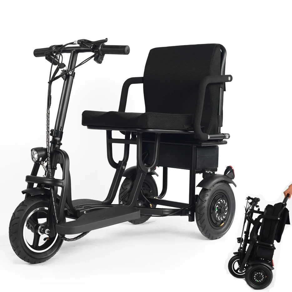 
folding light portable trike handicapped electric disabled 3 4 wheels mobility scooter 