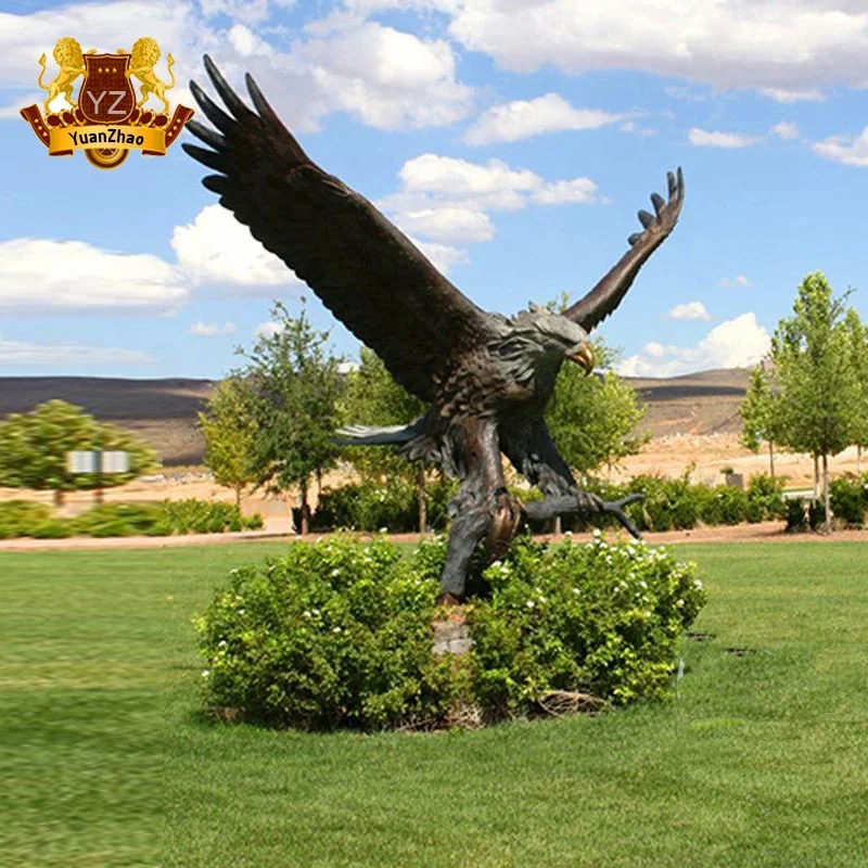 American Eagle Bronze Statue Large Garden Ornament Cast Bronze Eagle on Ball Sculpture