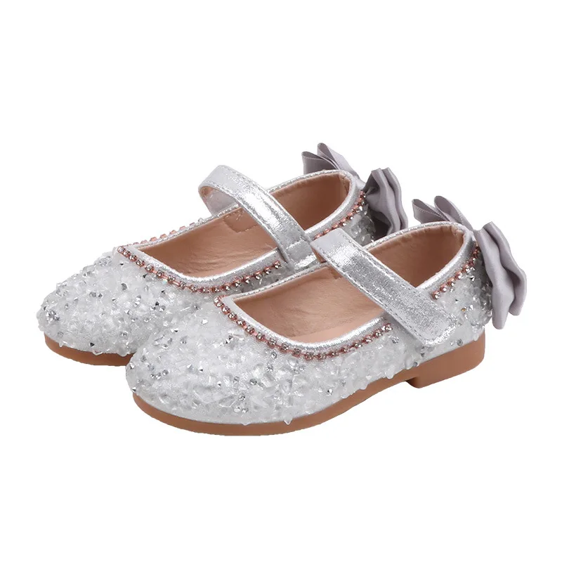 Wholesale Pageant Pink Sliver Child Bling Party Cinderella Princess Sandals Kids Dress Girls Crystal Shoes For Kids