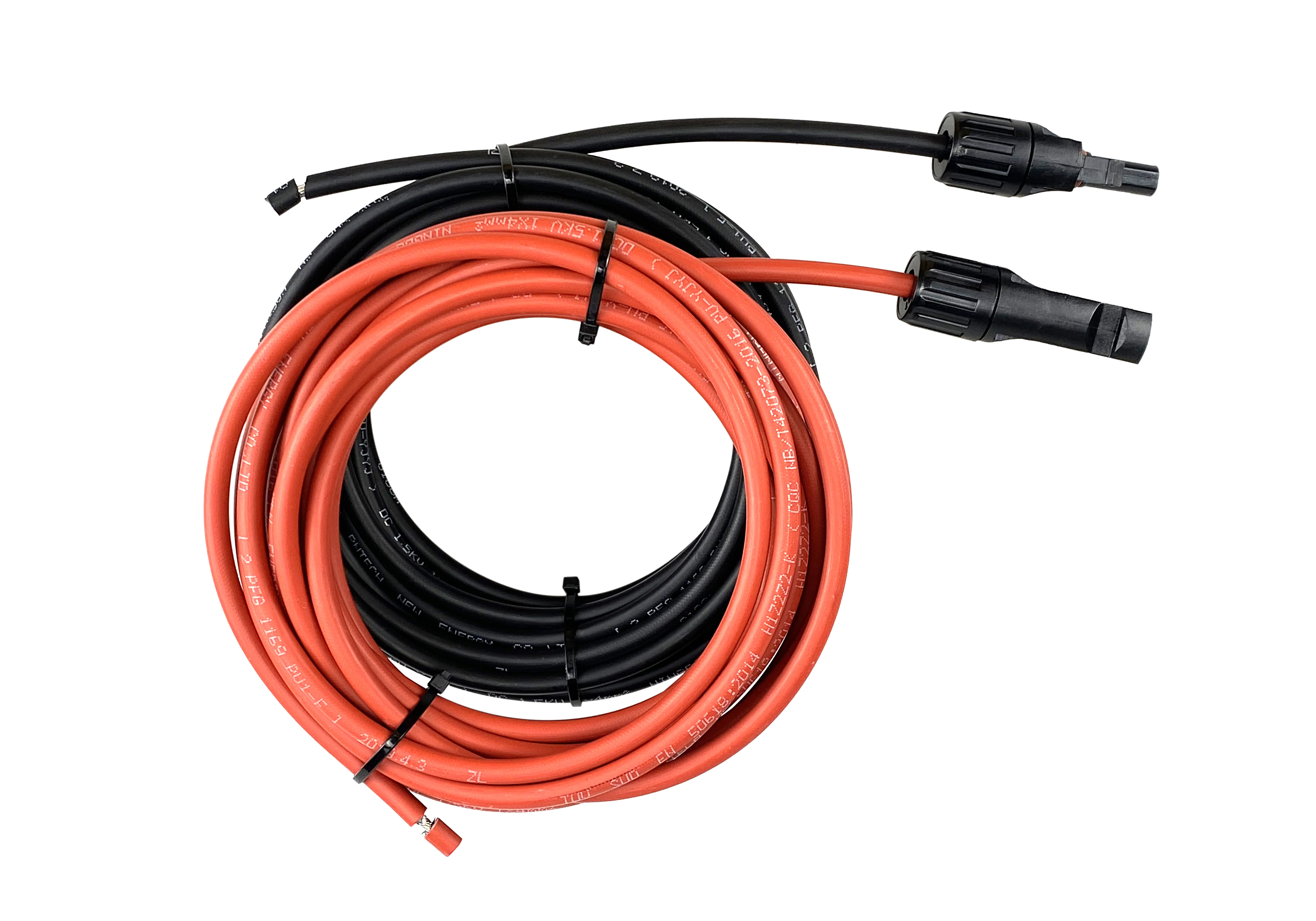 CE TUV solar panel power system PV 4.0mm2 2m DC1000 double ended solar extension cable DC-DC