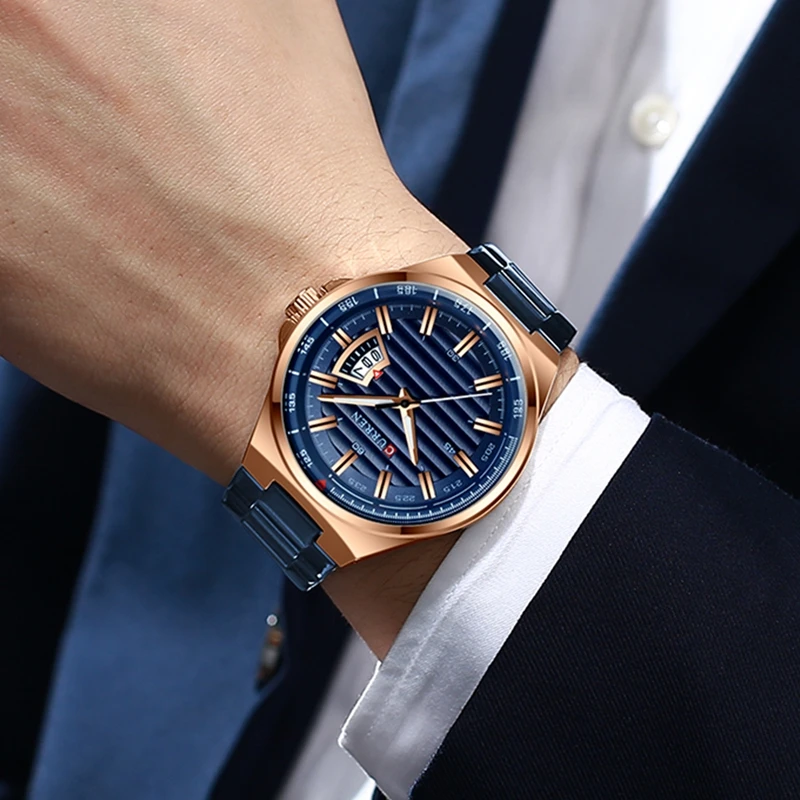 CURREN 8375 wholesale stainless steel blue dial analog current quartz made in prc watch