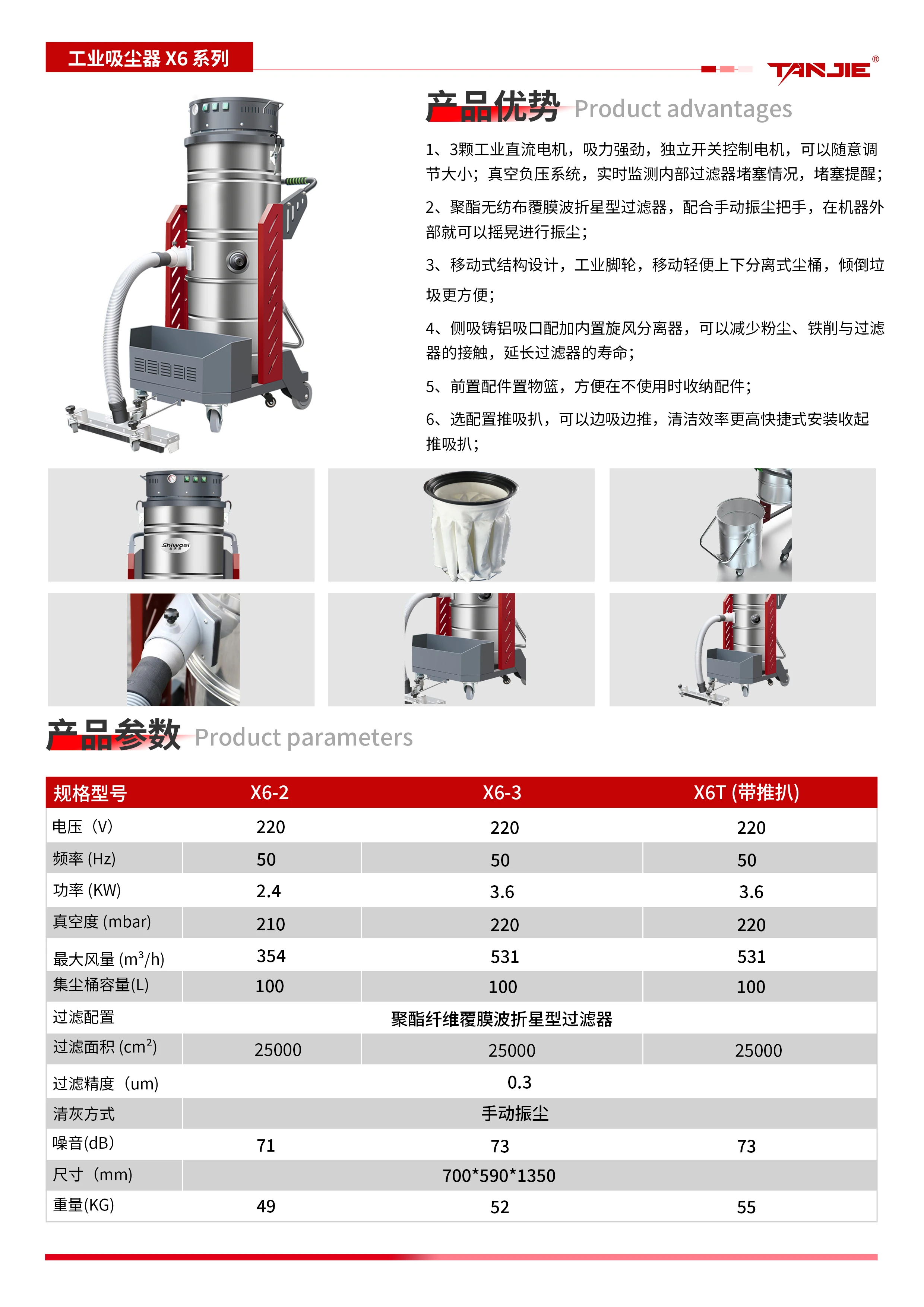380V high-power industrial vacuum cleaner for factory workshop dust suction iron filings dust