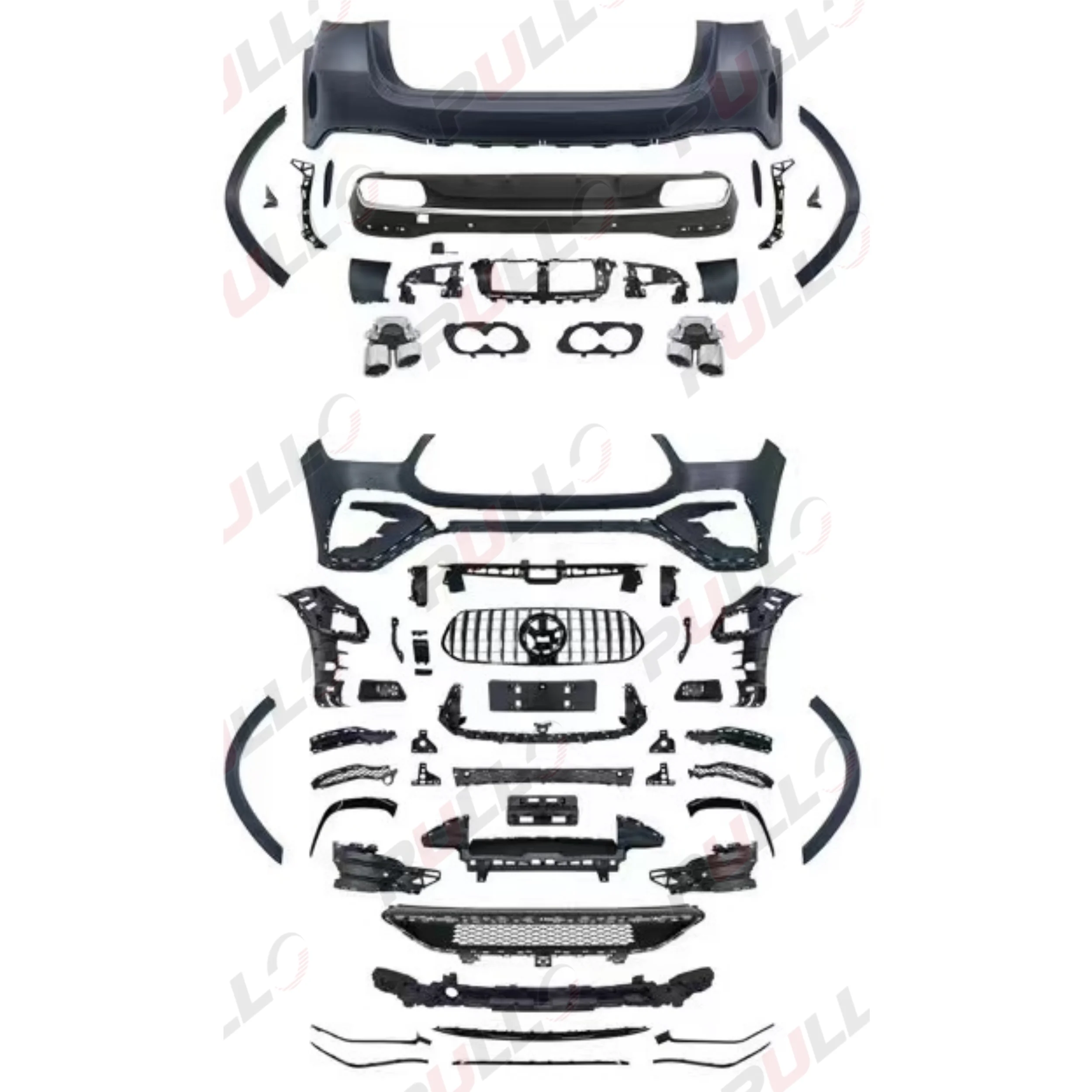 Body kit for Benz GLE W167 20-24 Luxury Upgrade to AMG53 contain the Car bumpers Eyebrow Grille Old to New