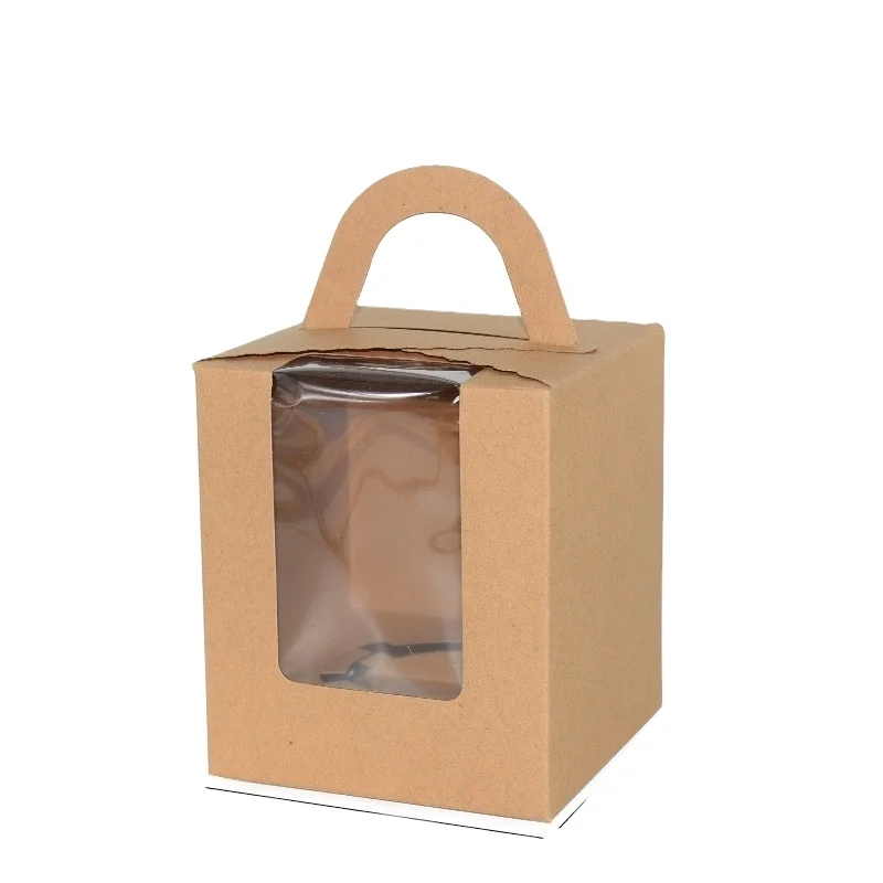 High Quality Handle Cake Gift Hard Cover Cookies Price Kraft Paper Box Packaging For Food