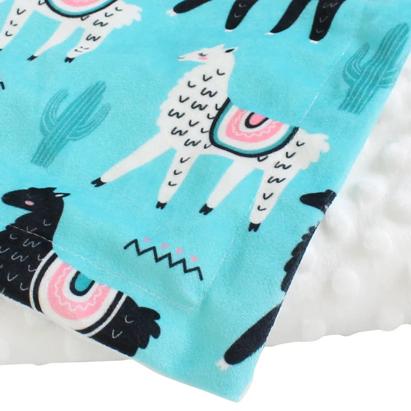 Newborn Growing 100% Polyester Super Soft Minky Flannel Fleece Baby Dot Blankets