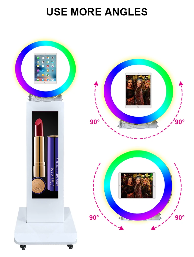 High Resolution Selfie Photo Booth  For 12.9' Pro Stand With 1080P LCD Display Stand Build In Inner Speaker WIFI Available
