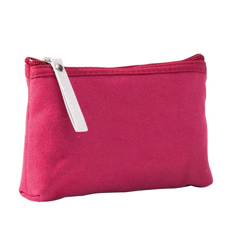 Wholesale Blank Multicolor Canvas Make up Bag With Zipper Daily Home Essentials Case Cosmetic Bags