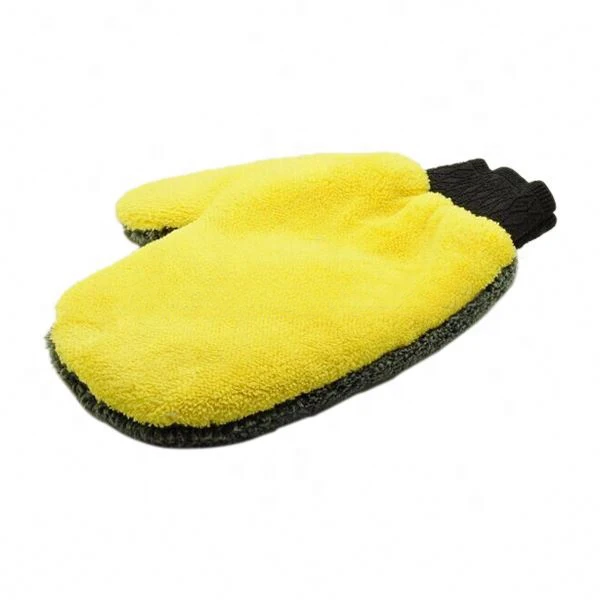 Microfiber Polyester Car Wash Mitt with Terry Cloth