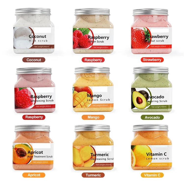  Korean Private Label Natural Fruit Blueberry Whitening Custom Shea Butter Exfoliator Face And Body