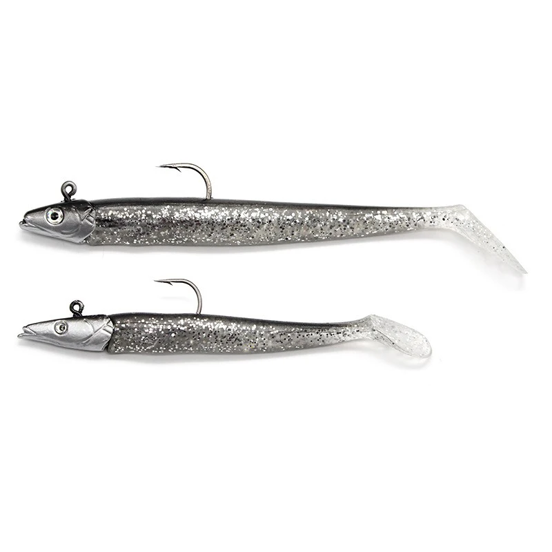 Fishing Lures With Hooks, Well-Made Easy Catching Lures for Family Fishing,Pre-Rigged Jig Head Soft Fishing Lures Fishing Jigs