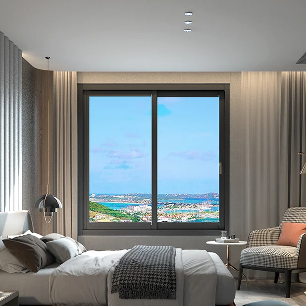 Modern customized design aluminium window australia aluminum balcony sliding window 3 tracks sliding window