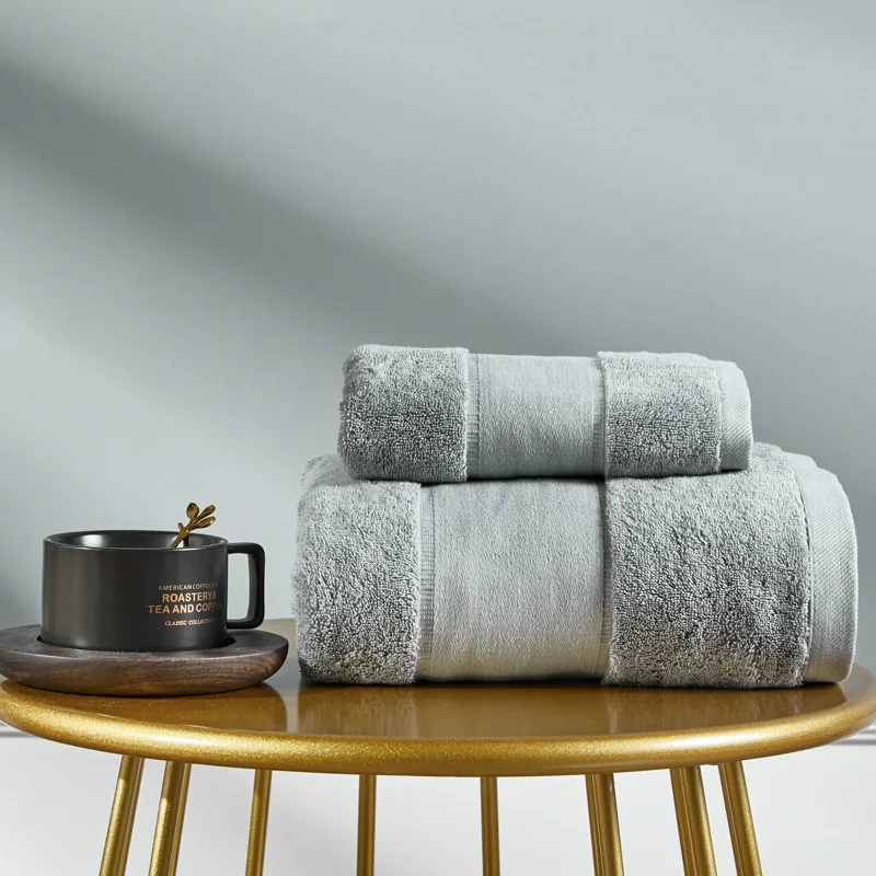 Custom wholesale five-star hotel linen cotton combed cotton spiral satin solid color towel