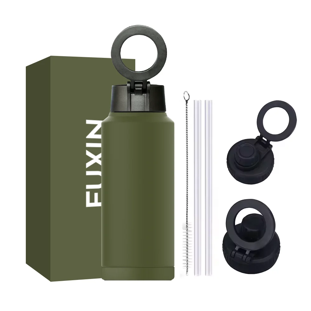 Magnetic Phone Holder Adjustable Water Bottle Vacuum Insulated Magnetic Lid Water Bottle