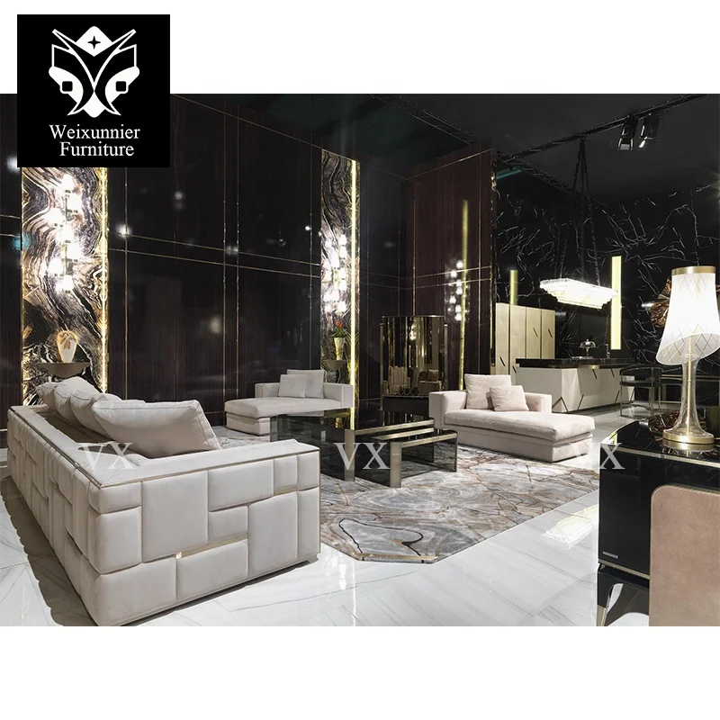 Contemporary modern leather sofa hotel lobby 1+2+3 seater sectionals couch sofa set luxury home living room three seater sofa