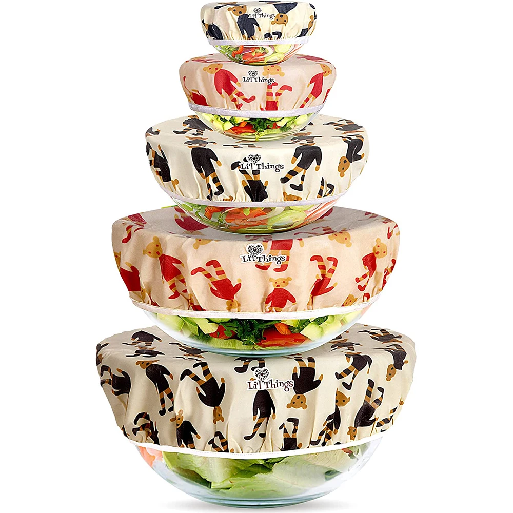 Eco-friendly Reusable Cotton Cloth Bowl Covers made with Beeswax Available in 5 sizes