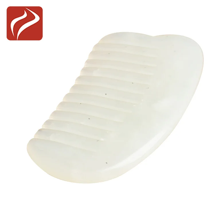 Wholesale Jade Stone Hair guasha Comb Scalp Head Therapy Massage