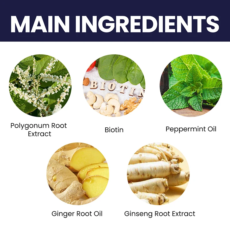 Wholesale Custom Logo Natural Organic Ginger Peppermint  Hair Growth Oil Spray