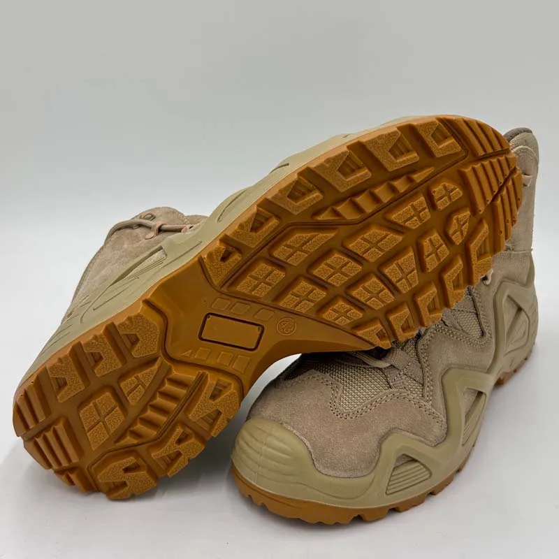 PU injection oil slip resistant suede leather lightweight fashionable men hiking jungle safety boots