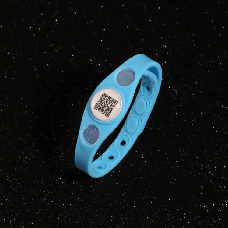 Wholesale Adjustable Size Balance Negative Ion Pure  Power Band Wristband Silicone Energy QR Code  Bracelet