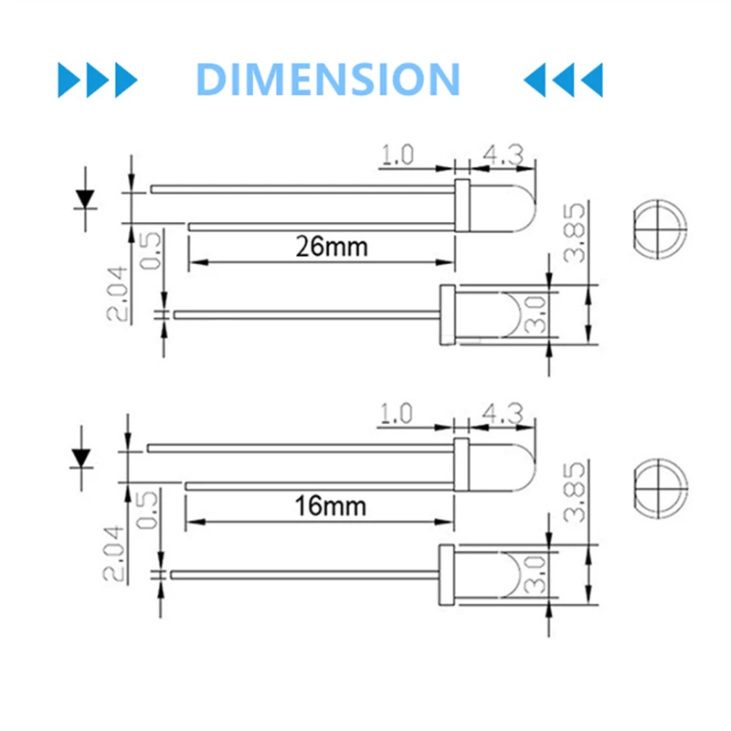 3MM LED diode round Clear F3 radial leds White/Green/Red/Blue/Yellow/Orange/Pink/Purple High quality