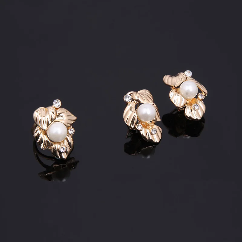 Роскошные золотые Ювелирные наборы для женщин, африканские Ювелирные наборы с жемчугом, свадебный комплект ювелирных изделий SJT4358