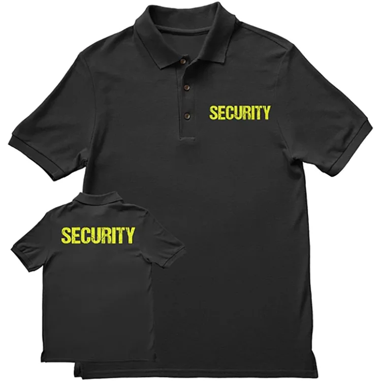 Хлопковая поло с принтом на заказ, поло для безопасности, летняя, Черная