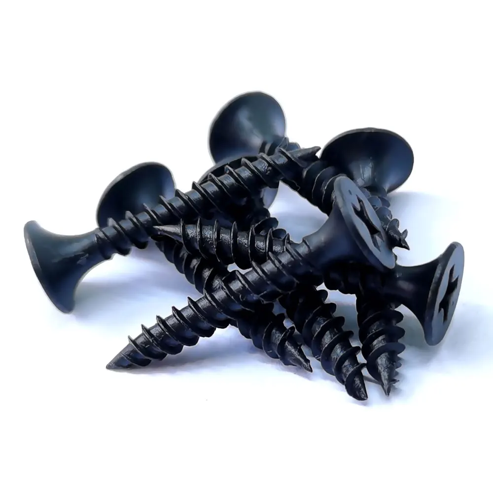 Hot Selling Dry Wall Screw Factory Stainless Steel Flat Bugle Head Gypsum Self Tapping Drywall Screw Black Phosphated